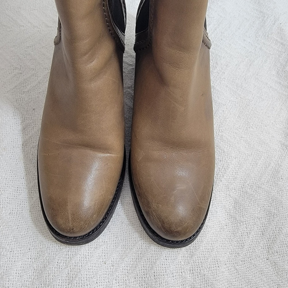 Frye Tan and Black Ankle Boots